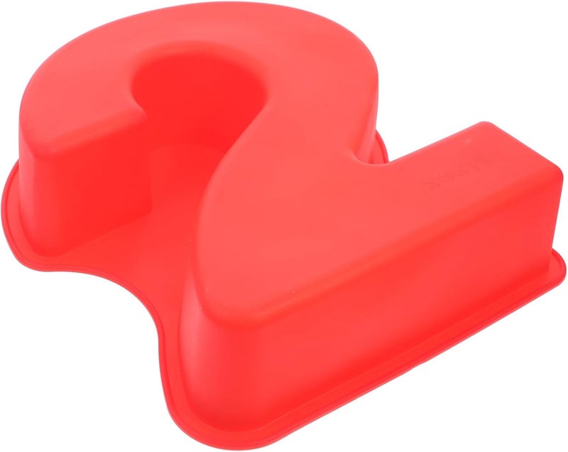 Large Silicone Number Cake Mold, Red 3d Baking Pan, Non-stick Food-grade Silicone, Large Size Number 2 Cake Pan for Birthday and Anniversary Baking - Image 1