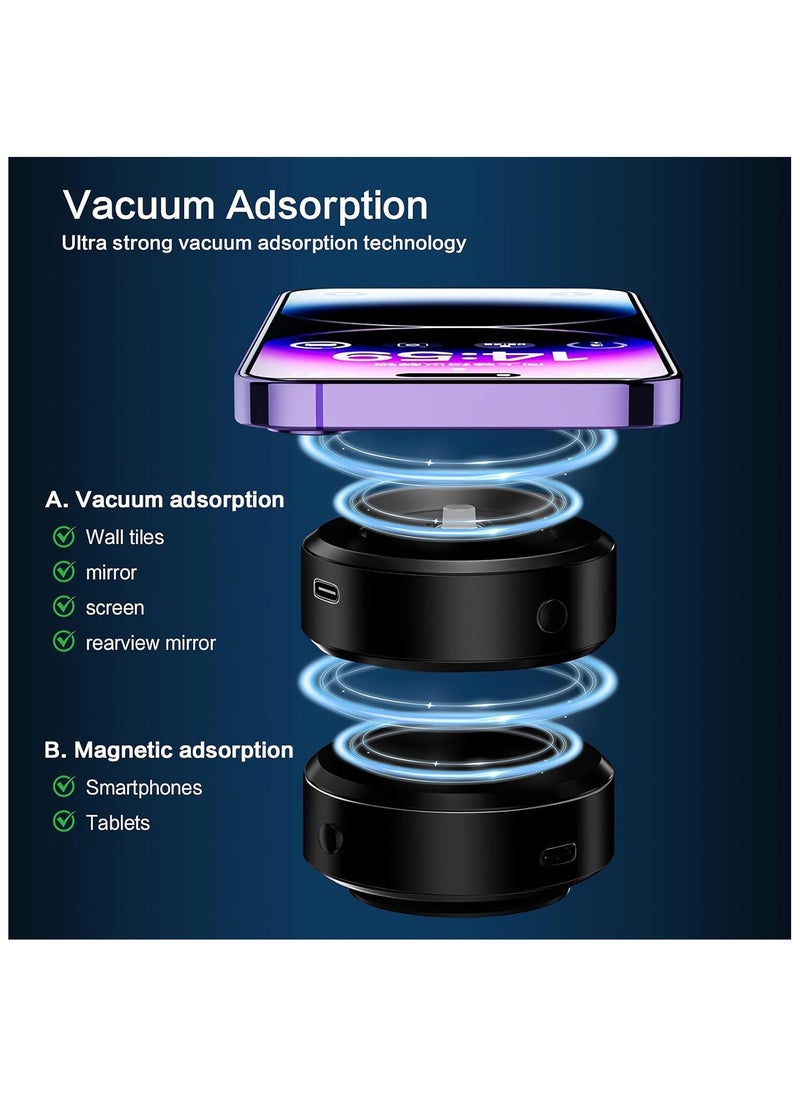 Toy Box - Magnetic Car Suction Cup Holder, Vacuum Glass Mirror Adsorption car Phone Mount,Universal 360° Rotating Strong Adsorption Mobile Phone Holder for All Cell Phones (Black) - Image 1