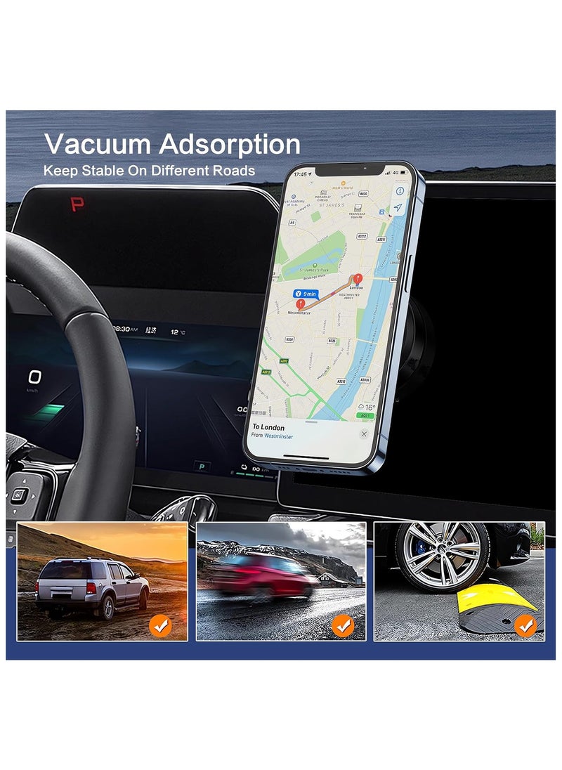 Toy Box - Magnetic Car Suction Cup Holder, Vacuum Glass Mirror Adsorption car Phone Mount,Universal 360° Rotating Strong Adsorption Mobile Phone Holder for All Cell Phones (Black) - Image 1