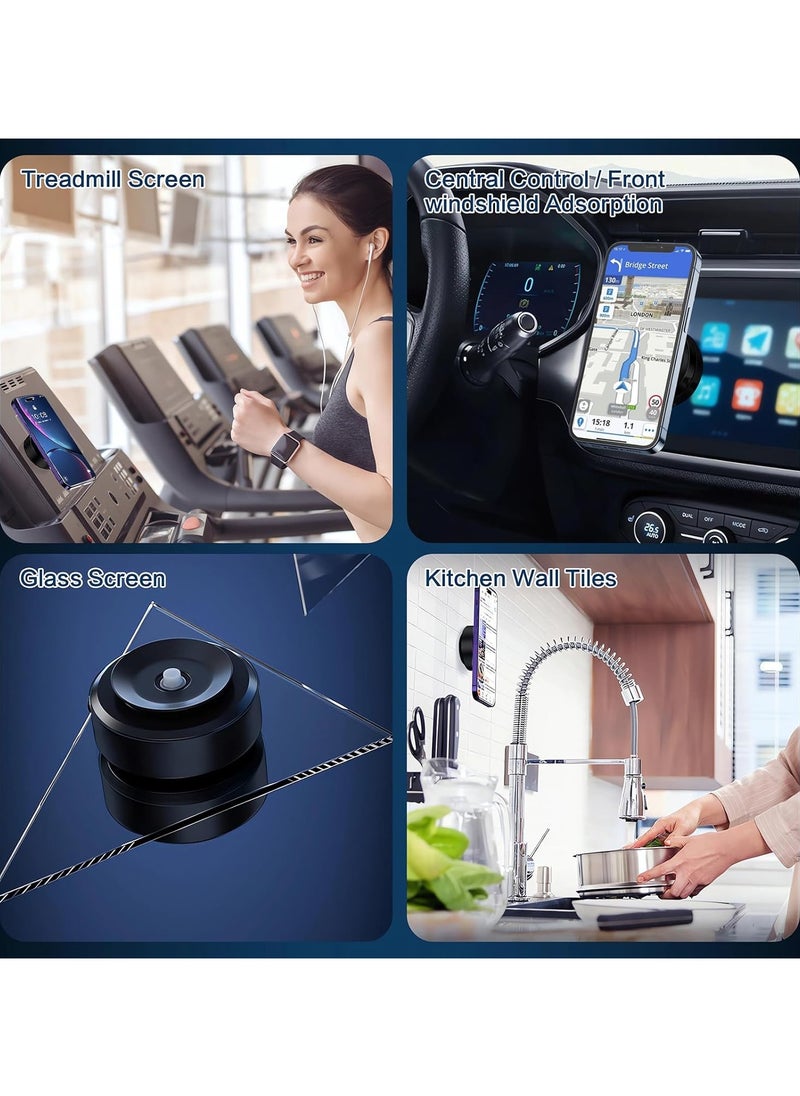 Toy Box - Magnetic Car Suction Cup Holder, Vacuum Glass Mirror Adsorption car Phone Mount,Universal 360° Rotating Strong Adsorption Mobile Phone Holder for All Cell Phones (Black) - Image 1