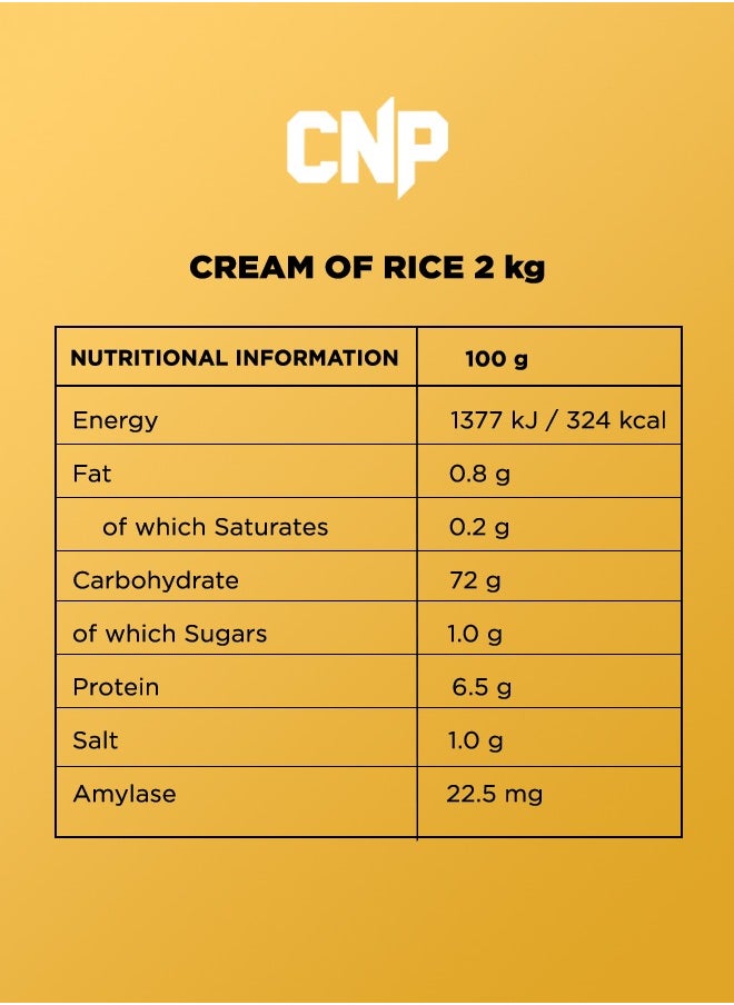 CNP Professional - Cream of Rice - 2kg, Biscuit Spread Flavor, High-Quality Complex Carbohydrates for Energy and Recovery - Image 1
