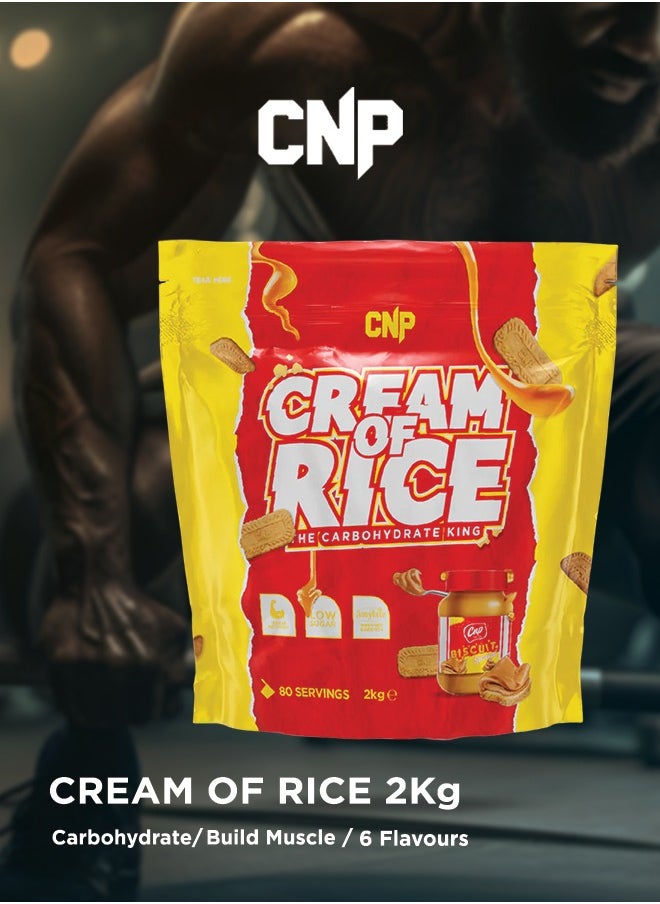 CNP Professional - Cream of Rice - 2kg, Biscuit Spread Flavor, High-Quality Complex Carbohydrates for Energy and Recovery - Image 1