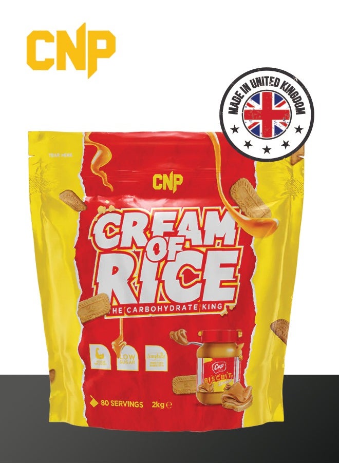 CNP Professional - Cream of Rice - 2kg, Biscuit Spread Flavor, High-Quality Complex Carbohydrates for Energy and Recovery - Image 1