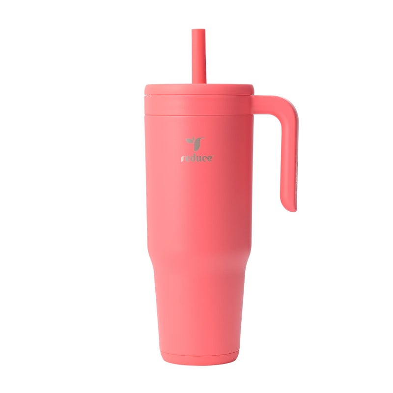 REDUCE Chiller Vacuum Insulated 40 oz Tumbler with Spill-Proof Silicone Straw - Sustainable Tritan Renew Lid with Water Intake Markers - Soft Sit Base Travel Mug - Dishwasher Safe - Daquiri - Image 1
