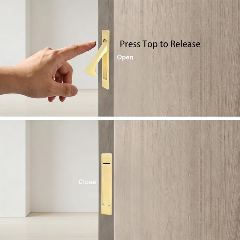 Dontay Pocket Door Pull Handle, Edge Pull, Professional Stainless steel 304, Flush Mount Door Pull for Pocket Sliding Door (Satin Brass, 1) - Image 4