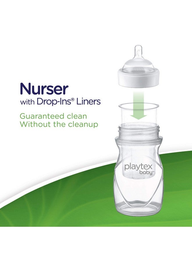 Diaper Genie Playtex Baby Nurser Bottle with Pre-Sterilized Disposable Drop-Ins Liners, Closer to Breastfeeding, 4 Ounce Bottles, 3 Count - Image 4