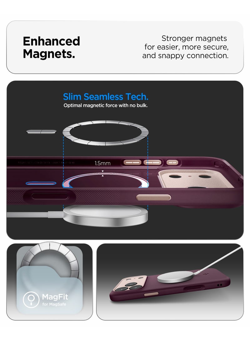 Spigen Nano Pop MagFit iPhone 17 MagSafe Case Cover Mil Grade - Burgundy Bean - Image 3