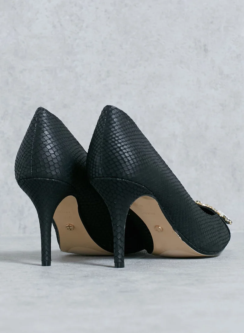 Dune LONDON Pointy Pumps With Crystal Applique