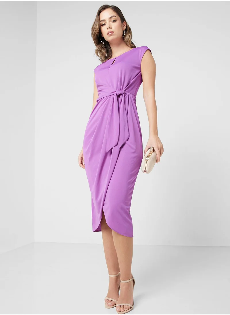 Lauren Ralph Lauren Keyhole Neck Wrap Dress