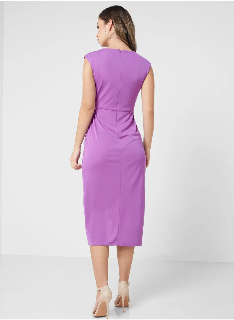 Lauren Ralph Lauren Keyhole Neck Wrap Dress