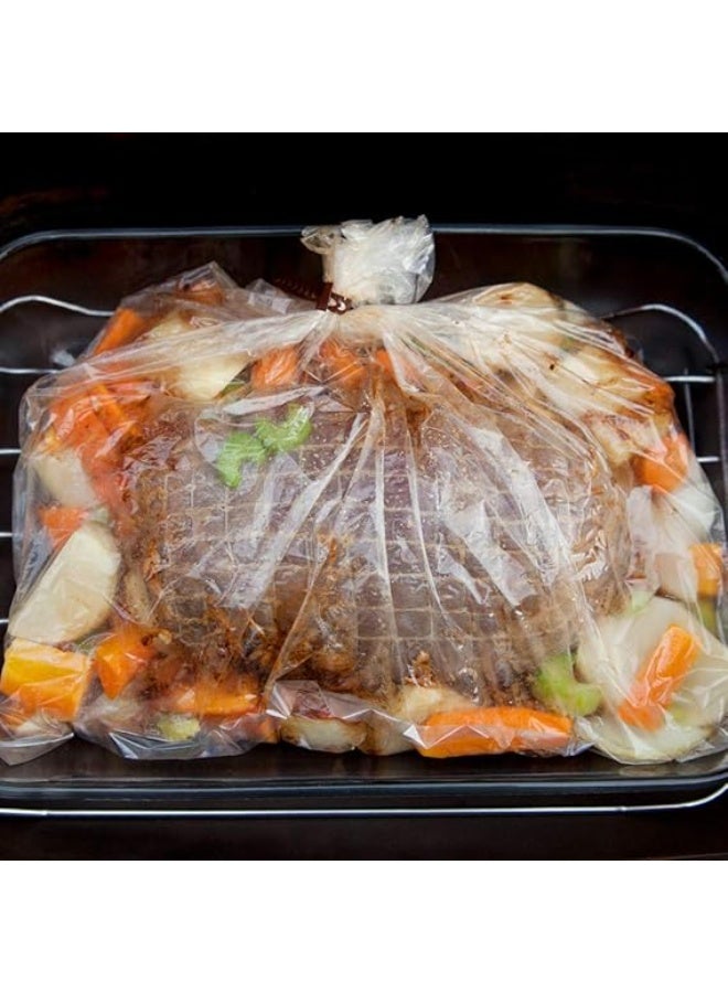 ECOOPTS Oven Bags - Large Size, 12 Bags (17 x 21.6 IN) - BPA Free, Clear, Plastic Bag with Drawstring Closure, Suitable for Turkey, Chicken, Meat, Seafood, Vegetable - Microwave Safe  - Image 5