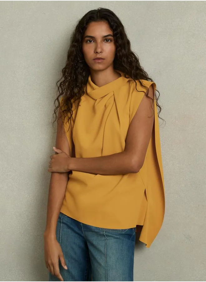 REISS Drape Neck Shell Top