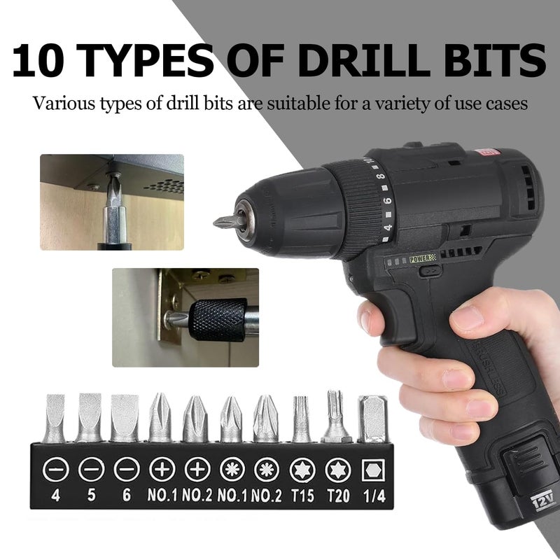 DOOOYU 21 Pcs Right Angle Drill Attachment Set Includes 2Pcs Flexible Drill Bit Extension 3Pcs 360Â° Rotatable 1/4 3/8 1/2" Impact Grade Socket Adapter 3Pcs Drill Bit Holder 10 Short Screwdriver Bits - Image 2