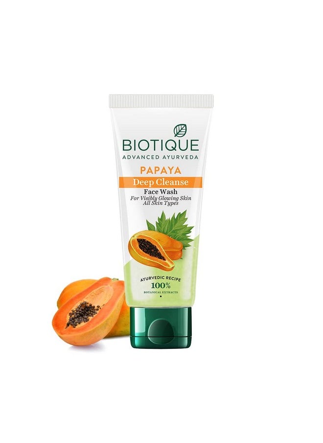 Biotique Biotique Bio Papaya Exfoliating Face Wash For All Skin Types, 150ml / 3.38 Fl. Oz.  - Image 1
