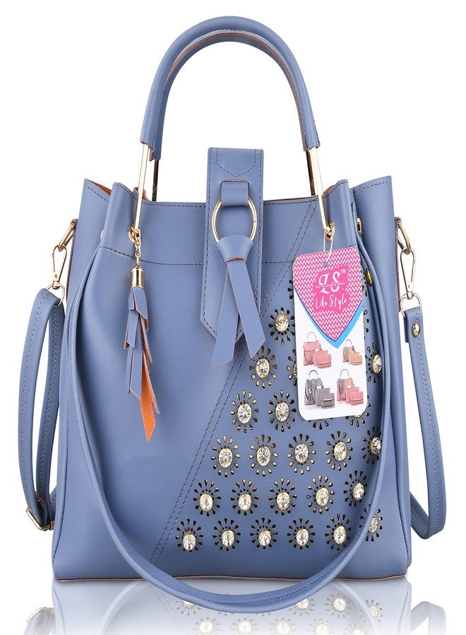 LIKE STYLE Hand Bags For Women & Girls With Pack Of 2 (Blue) - Image 2
