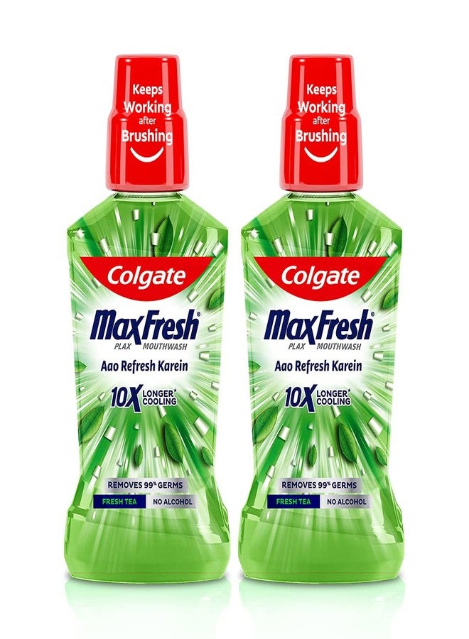Colgate Plax Fresh Tea Mouthwash, 0% Alcohol - 250 ml (Pack of 2) - Image 1