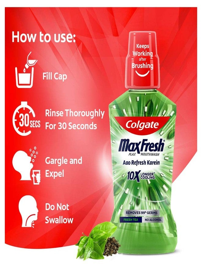 Colgate Plax Fresh Tea Mouthwash, 0% Alcohol - 250 ml (Pack of 2) - Image 5
