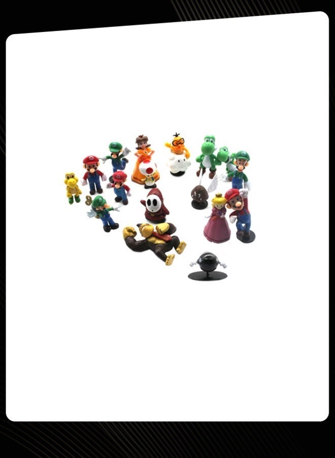 18Pcs Cute Classic Cartoon Mini Figurines Set, PVC Mini Character Statues, Cake Topper Decor, Desktop & Car Ornament, Kids Collectible Gift Toys