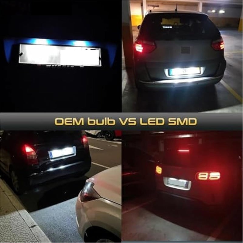 QASULER 2Pc Car LED License Plate Light for Citroen Models - Image 2