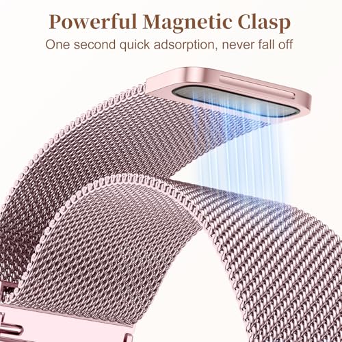 Getino Compatible with Apple Watch Bands for Women iWatch SE 3 Series 11 10 9 8 7 6 5 4 40mm 41mm 42mm 44mm 45mm 46mm 49mm 38mm Ultra, Magnetic Stainless Steel Metal Milanese Loop Strap iWatch Band - Image 5