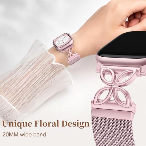 Getino Compatible with Apple Watch Bands for Women iWatch SE 3 Series 11 10 9 8 7 6 5 4 40mm 41mm 42mm 44mm 45mm 46mm 49mm 38mm Ultra, Magnetic Stainless Steel Metal Milanese Loop Strap iWatch Band - Image 3