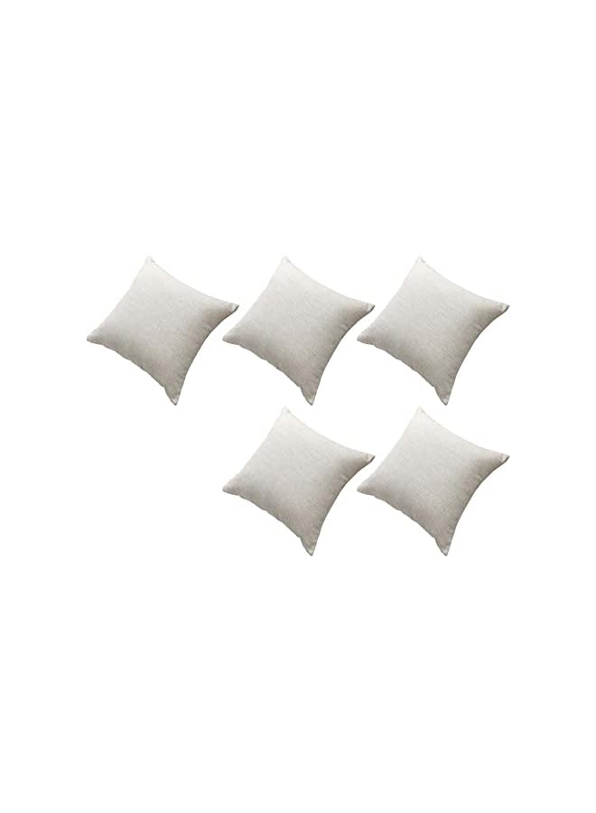 Zaboon New York Decorative Solid Filled Linen Cushion 5 Pieces Off White 45X45Cm - Image 1