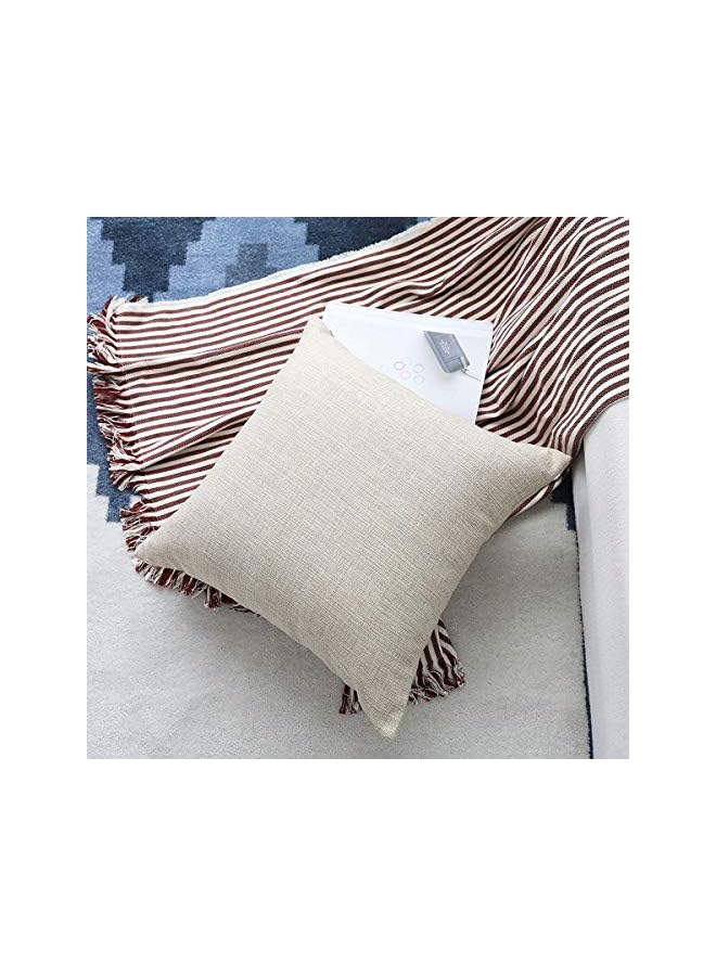 Zaboon New York Decorative Solid Filled Linen Cushion 5 Pieces Off White 45X45Cm - Image 2