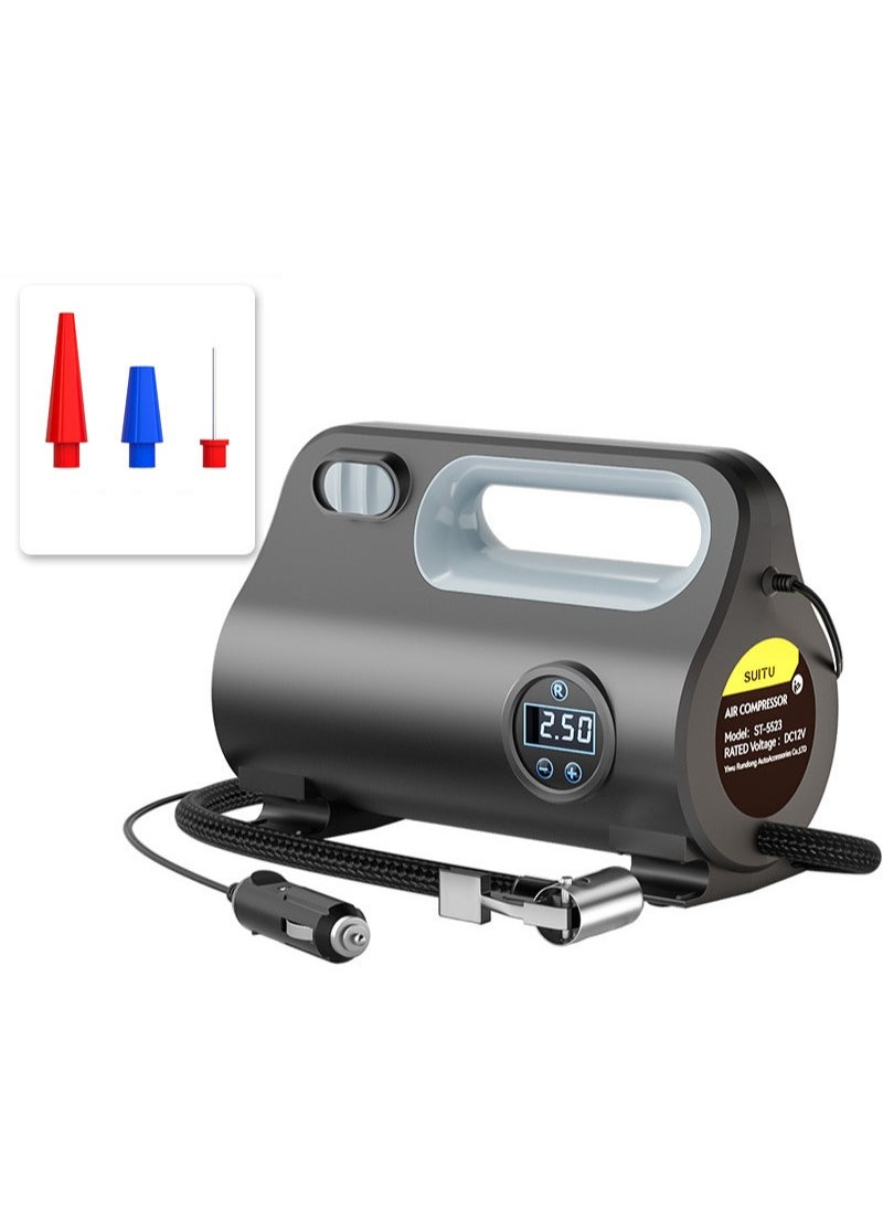 ULHYC Digital Car Tyre Inflator Air Compressor with Auto Stop and LED Light 12V Fast Portable Air Pump for Car Bicycle Motorcycle Ball Air Mattress  - Image 1