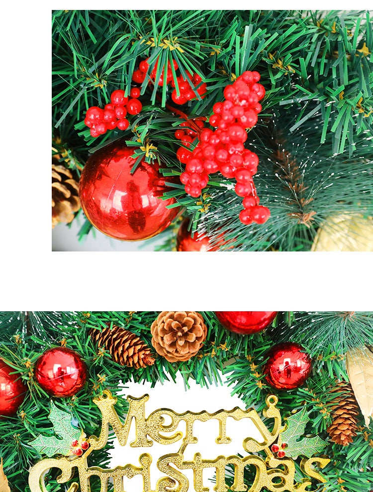 Christmas Wreaths for Front Door 11.8-inch-inch Artificial Christmas Wreath Pre Lit with 20 Colored LED Lights Pine Cones Berries Xmas Ball Ornaments Decorations for Christmas Festival Celebration - Image 5