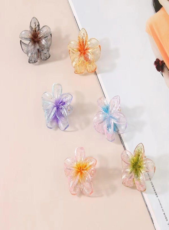 KARDIFF Flower Hair Clips, 4Pcs Sparkling Claw Clips for Women, Plumeria Clip for Thick Hair,Accessories for Women, Non Slip Strong Hold Hair for Hawaii, Holiday Gifts - Image 2