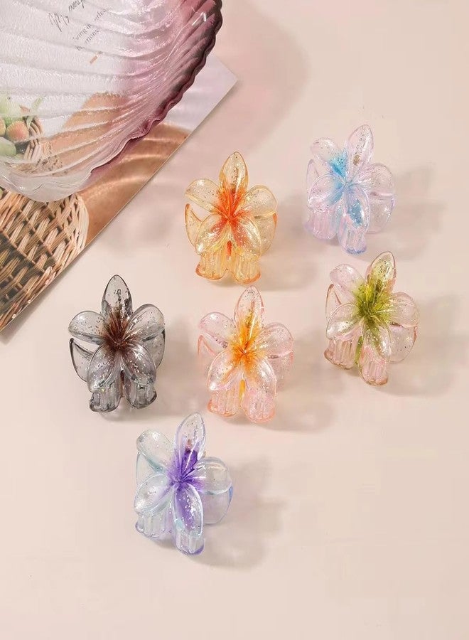 KARDIFF Flower Hair Clips, 4Pcs Sparkling Claw Clips for Women, Plumeria Clip for Thick Hair,Accessories for Women, Non Slip Strong Hold Hair for Hawaii, Holiday Gifts - Image 1