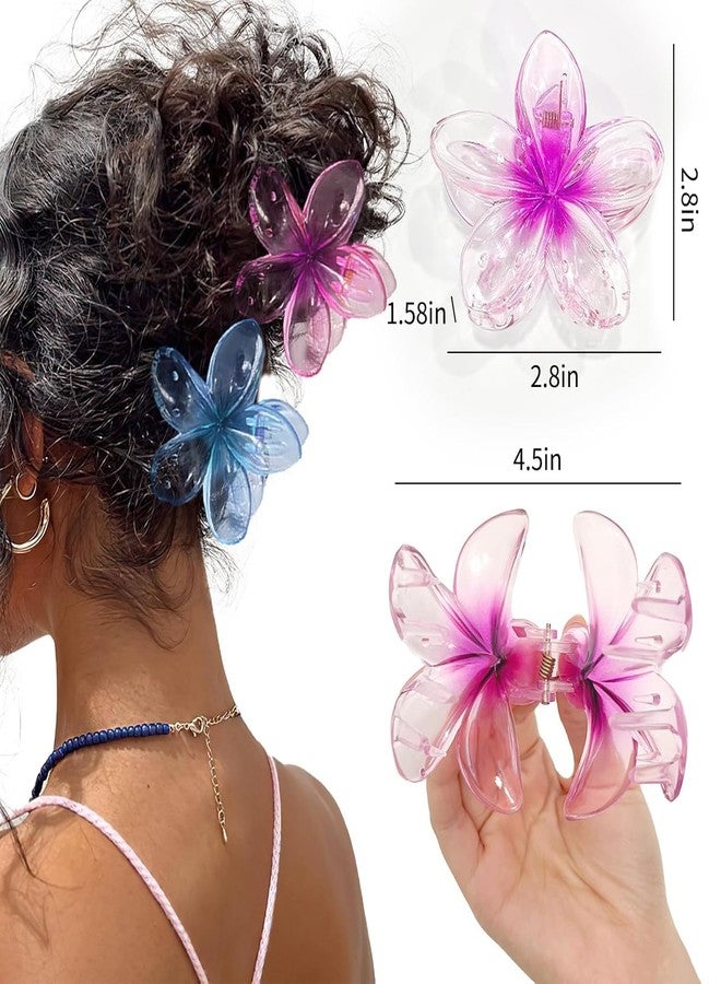 KARDIFF Flower Hair Clips, 4Pcs Sparkling Claw Clips for Women, Plumeria Clip for Thick Hair,Accessories for Women, Non Slip Strong Hold Hair for Hawaii, Holiday Gifts - Image 3