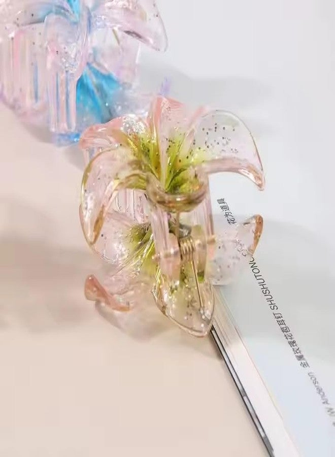 KARDIFF Flower Hair Clips, 4Pcs Sparkling Claw Clips for Women, Plumeria Clip for Thick Hair,Accessories for Women, Non Slip Strong Hold Hair for Hawaii, Holiday Gifts - Image 4