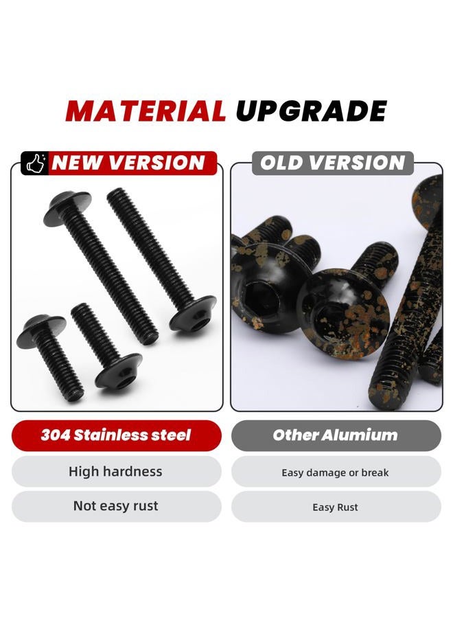 AEEAST 177Pcs Motorcycle Fairing Bolts Kit, M5 M6 Stainless Steel Windscreen Screws Fastener Clips Universal Fit For Sportbike Kawasaki Yamaha BMW Honda Suzuki Triumph GSXR Aprilia MV Agusta(Black) - Image 5