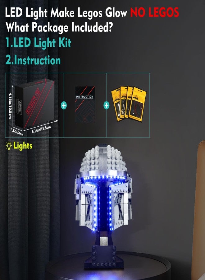 VONADO LED Light Kit Compatible with Lego The Mandalorian Helmet 75328 (Lights Only, No Models) Creative Lighting Set Accessories Compatible with Lego 75328 Building Set - Image 4