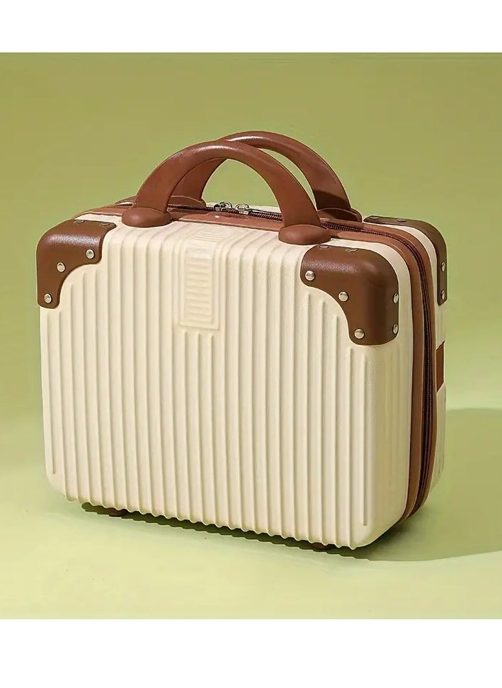 globalstar Globalstar Candy Color Makeup Case - Chic Striped Cosmetic Suitcase for Travel  - Image 1