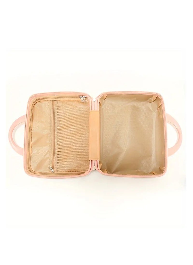 globalstar Globalstar Candy Color Makeup Case - Chic Striped Cosmetic Suitcase for Travel  - Image 2