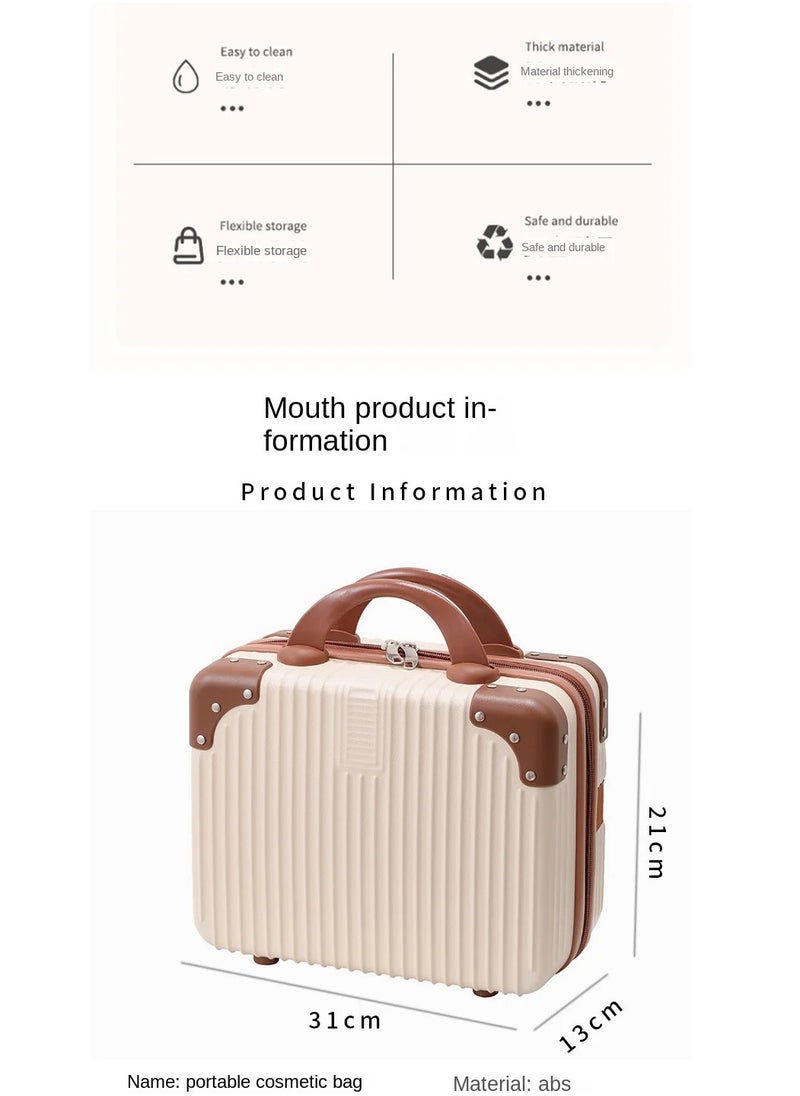 globalstar Globalstar Candy Color Makeup Case - Chic Striped Cosmetic Suitcase for Travel  - Image 3
