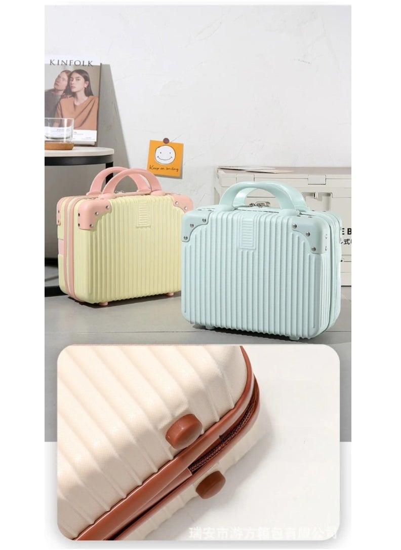 globalstar Globalstar Candy Color Makeup Case - Chic Striped Cosmetic Suitcase for Travel  - Image 5