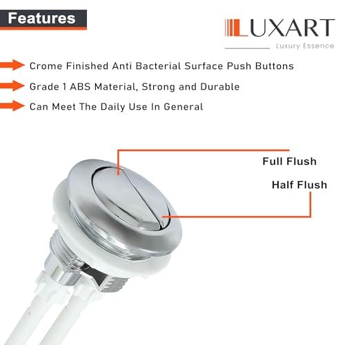 LUXART Replaceable Round Dual Flush Push Button - Toilet Water Tank Flushing Button| Round Button for Lid Cover of Toilet Water Tank Lid Hole Should be at Least (38 MM Round) - Image 4