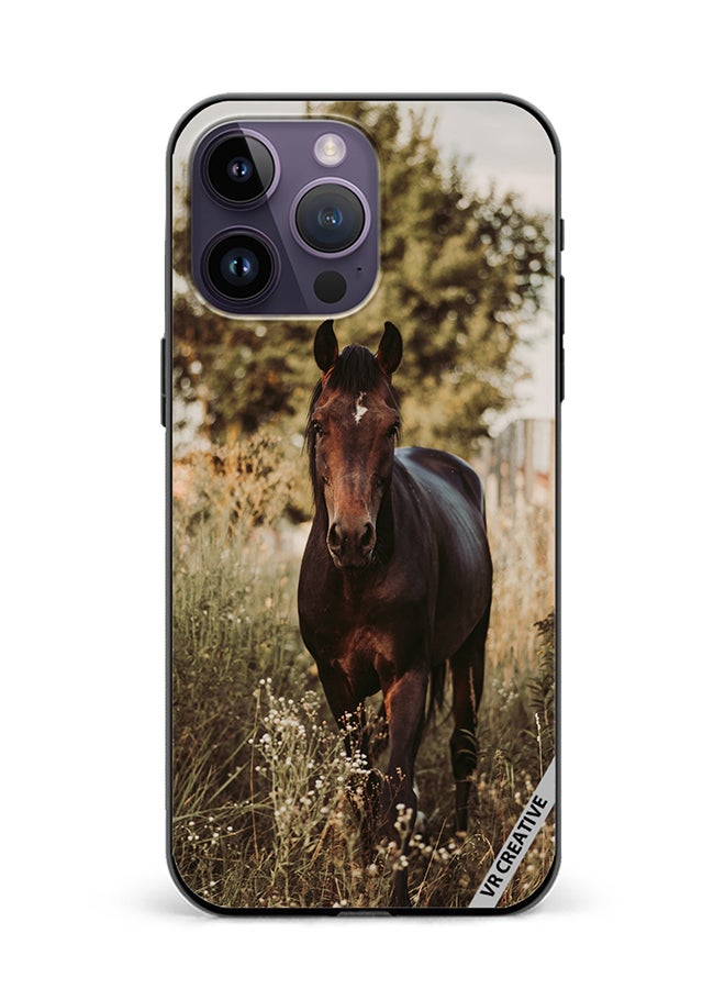 VR CREATIVE Protective Case Cover For Apple iPhone 16 Pro Brownie Horse Design Multicolour - Image 1