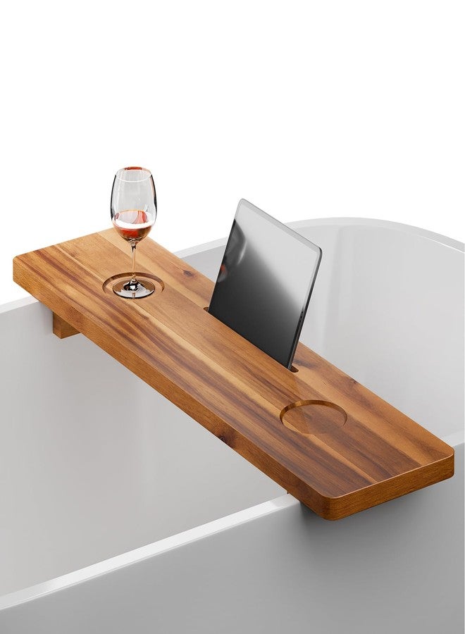 Tinamo Acacia Bathtub Caddy Tray Table | 35x9 Inch Large Bath Tub Tray Wooden | Anti-Tipping, Sustainable Tub Tray for Bathtub | Bathtub Accessories Holders for Bathtub (Acacia, 35x9) - Image 1