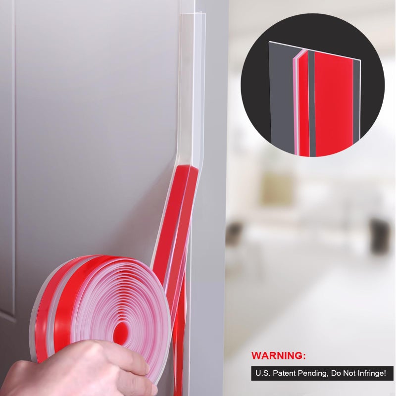 Benory 20Ft T-Shaped Silicone Weather Stripping Seal, Door Seal Tape for Doors and Windows, Blocks Cold Drafts and Reduces Noise - Image 2