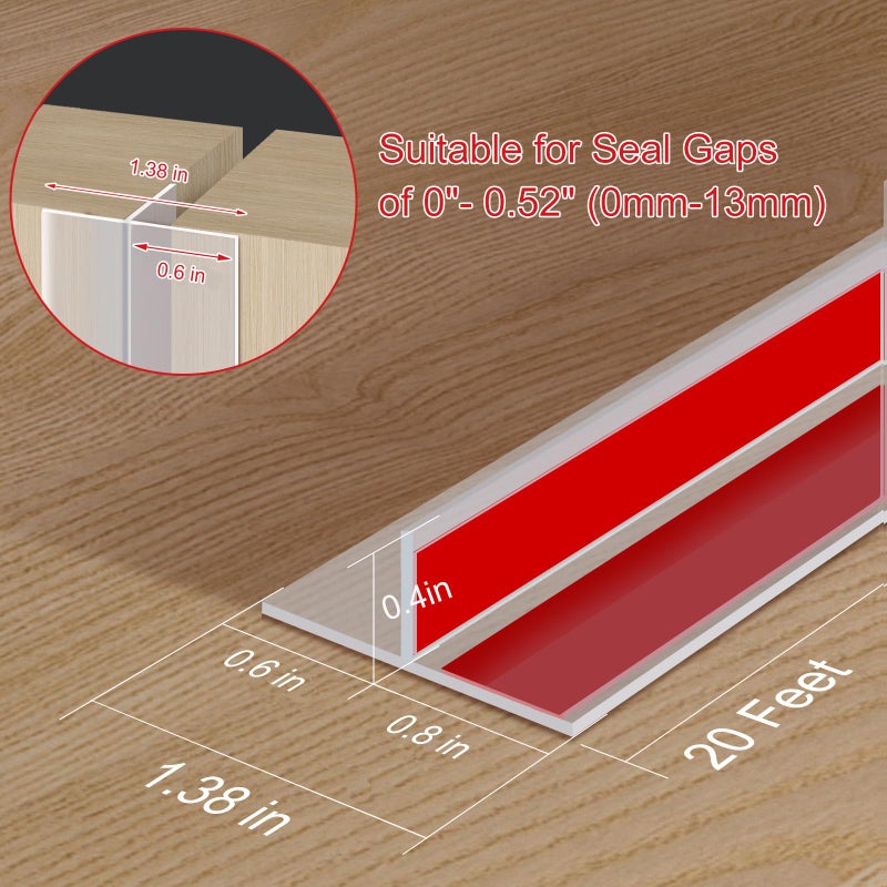 Benory 20Ft T-Shaped Silicone Weather Stripping Seal, Door Seal Tape for Doors and Windows, Blocks Cold Drafts and Reduces Noise - Image 3