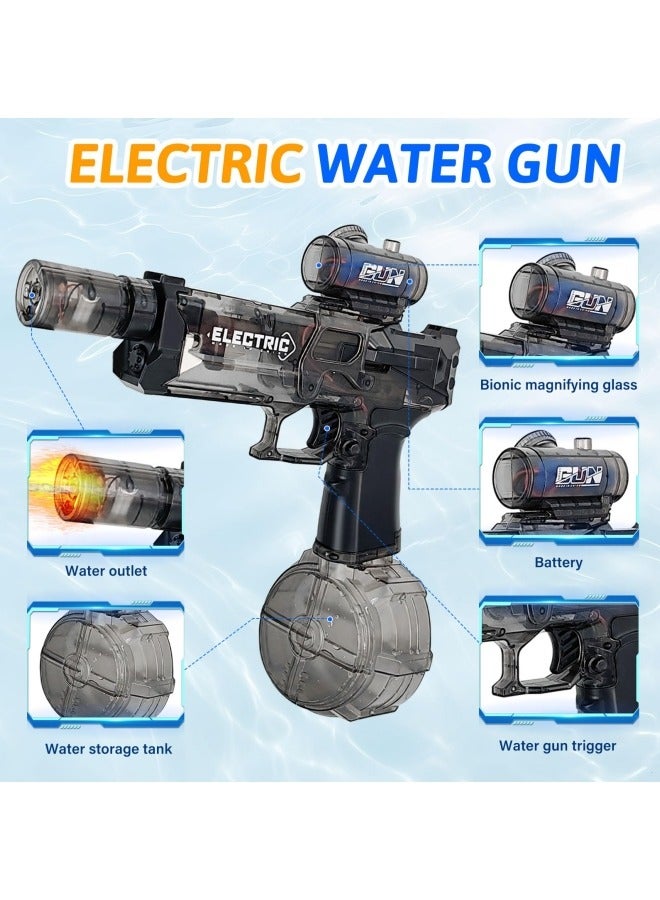 GGEROU Electric Water Gun, Automatic Water Gun Pistols 500ml Long Range Motorized Water Guns with Multifunctional Lighting Effects Rechargeable Water Blaster for Summer Pool Beach Party Toys Black - Image 4
