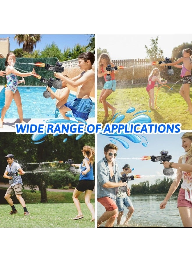 GGEROU Electric Water Gun, Automatic Water Gun Pistols 500ml Long Range Motorized Water Guns with Multifunctional Lighting Effects Rechargeable Water Blaster for Summer Pool Beach Party Toys Black - Image 5
