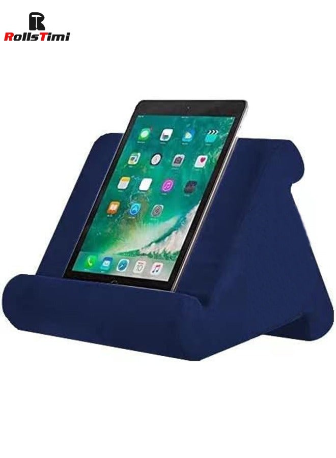 RollsTimi  Soft Pillow for ipad,Multi-Angle Phone Pillow Lap Stand,Universal ipad Tablet Reading Stand Pillow Holder for ipads,Tablets,Smartphones, Dark Blue - Image 1