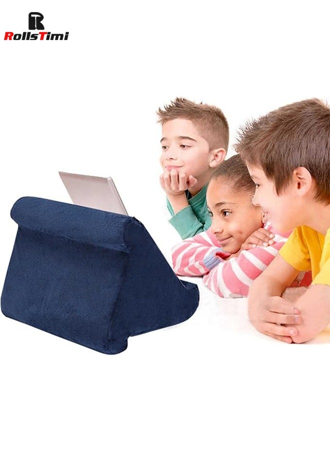 RollsTimi  Soft Pillow for ipad,Multi-Angle Phone Pillow Lap Stand,Universal ipad Tablet Reading Stand Pillow Holder for ipads,Tablets,Smartphones, Dark Blue - Image 2