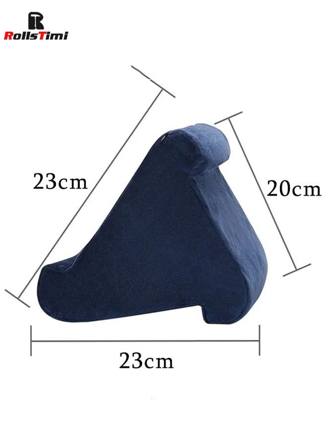RollsTimi  Soft Pillow for ipad,Multi-Angle Phone Pillow Lap Stand,Universal ipad Tablet Reading Stand Pillow Holder for ipads,Tablets,Smartphones, Dark Blue - Image 3