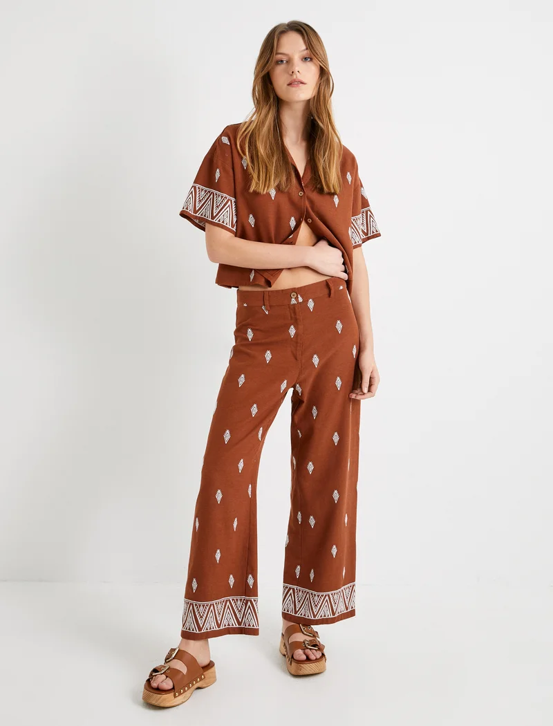 KOTON Buttoned Crop Shirt